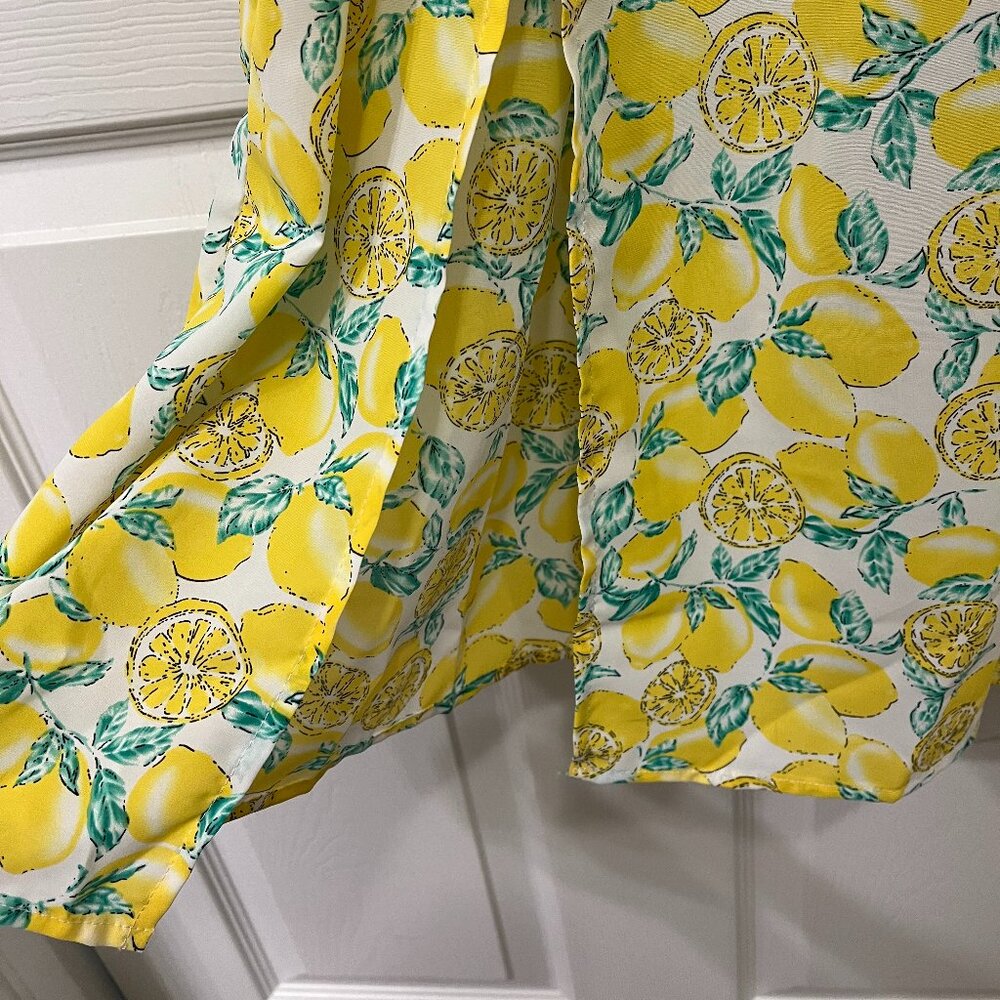 *LEMON Midi Dress w/ POCKETS*|| XS || Adjustable Straps || Fully Lined || EUC - Picture 10 of 14